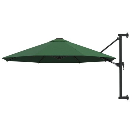 vidaXL Parasol mural avec mât métallique 300 cm Vert