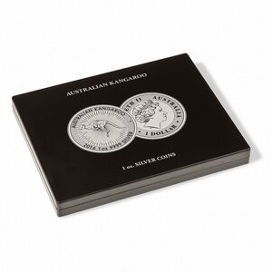 Coffret noir pour 20 pièces de 1 once argent Australian Kangaroo.