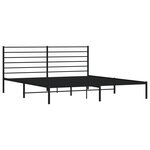 vidaXL Cadre de lit métal avec tête de lit noir 200x200 cm