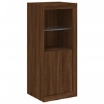 vidaXL Buffets avec lumières LED 3 Pièces chêne brun bois d'ingénierie