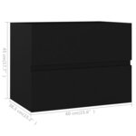 vidaXL Armoire d'évier avec lavabo intégré Noir Aggloméré