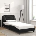 vidaXL Cadre de lit avec lumières LED noir 90x190 cm similicuir