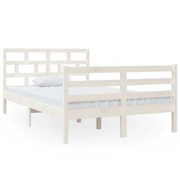 vidaXL Cadre de lit Blanc Bois de pin massif 120x200 cm