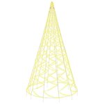 vidaXL Sapin de Noël sur mât de drapeau 1400 LED Blanc chaud 500 cm