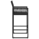vidaXL Tabourets de bar de jardin lot de 2 noir résine tressée