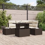 vidaXL Ensemble de canapés de jardin 5 pièces avec coussins marron en rattan poly