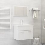 vidaXL Ensemble de meubles salle de bain 2 Pièces Blanc Bois d'ingénierie