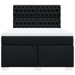 vidaXL Sommier à lattes de lit avec matelas Noir 140x190 cm Tissu