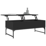 vidaXL Table basse noir 100x50x40 cm bois d'ingénierie et métal