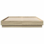 vidaXL Cadre de lit avec LED sans matelas chêne sonoma 160x200 cm
