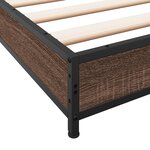 vidaXL Cadre de lit chêne marron 120x190 cm bois d'ingénierie et métal