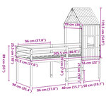 vidaXL Lit haut avec toit 90x200 cm bois de pin massif