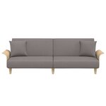 vidaXL Canapé-lit avec accoudoirs taupe tissu