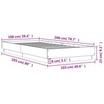 vidaXL Cadre de lit chêne marron 100x200 cm bois d'ingénierie