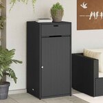 vidaXL Armoire de rangement de jardin noir 55x55x111 cm résine tressée