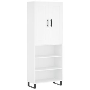 vidaXL Buffet haut Blanc 69 5x34x180 cm Bois d'ingénierie