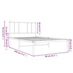 vidaXL Cadre de lit métal avec tête de lit noir 75x190 cm