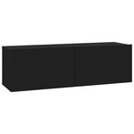 vidaXL Ensemble de meubles TV 6 Pièces Noir Bois d'ingénierie