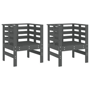 vidaXL Chaises de jardin lot de 2 gris 61 5x53x71cm bois de pin massif