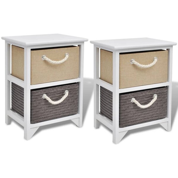 vidaXL Table de chevet 2 Pièces Bois
