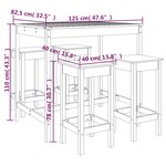 vidaXL Ensemble de bar de jardin 5 Pièces bois de pin massif