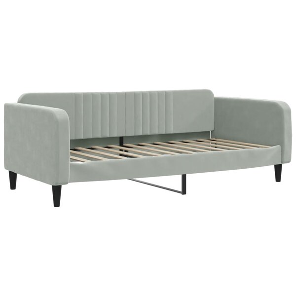 vidaXL Lit de repos gris clair 100x200 cm velours