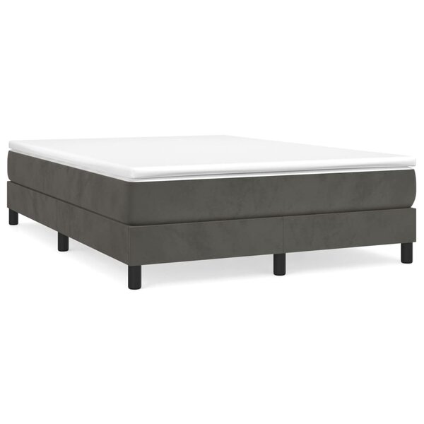 vidaXL Sommier à lattes de lit et matelas Gris foncé 140x190cm Velours