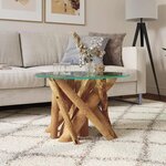 vidaXL Table basse Bois flottant de teck massif 60 cm
