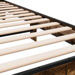 vidaXL Cadre de lit chêne fumé 75x190 cm bois d'ingénierie et métal