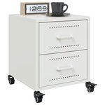 vidaXL Tables de chevet 2 Pièces blanc 36x39x43 5 cm acier