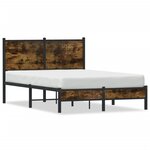 vidaXL Cadre de lit en métal sans matelas chêne fumé 120x190 cm