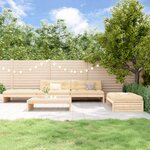 vidaXL Salon de jardin 5 Pièces avec coussins bois massif