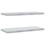 vidaXL Étagères murales 2 Pièces 75x30x3 cm argenté acier inoxydable