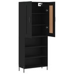 vidaXL Buffet haut Noir 69 5x34x180 cm Bois d'ingénierie