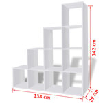 vidaXL Bibliothèque/étagère 142 cm Blanc