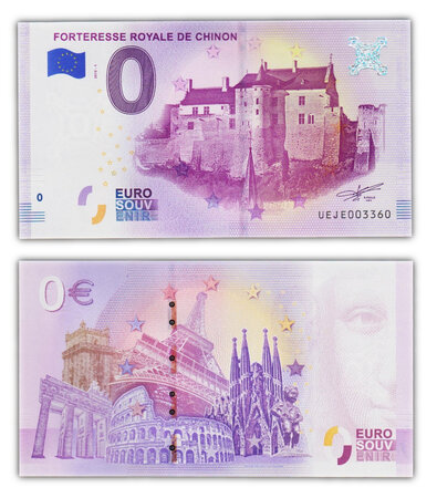 Billet de Collection 0 Euro souvenir 2018 Forteresse Royale de Chinon  - France - Neuf