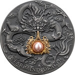 Pièce de monnaie en Argent 5 Dollars g 62.2 (2 oz) Millésime 2024 Divine Pearls PINK PEARL AND DRAGON