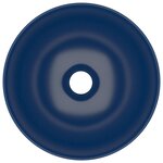 vidaXL Lavabo de salle de bain Céramique Bleu foncé Rond