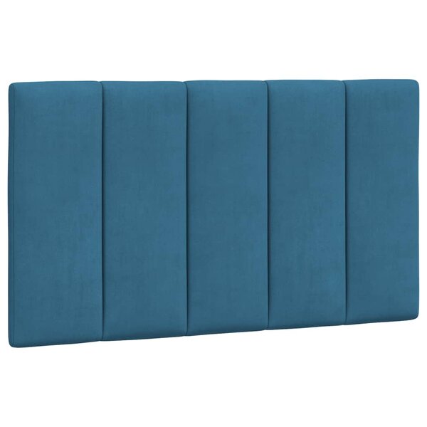 vidaXL Coussin de tête de lit bleu 80 cm velours