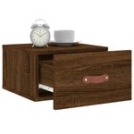 vidaXL Table de chevet murale chêne marron 35x35x20 cm