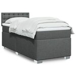 vidaXL Sommier à lattes de lit et matelas Gris foncé 90x190 cm Tissu