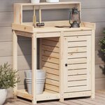 vidaXL Table de rempotage et étagères 82 5x50x109 5 cm bois massif pin