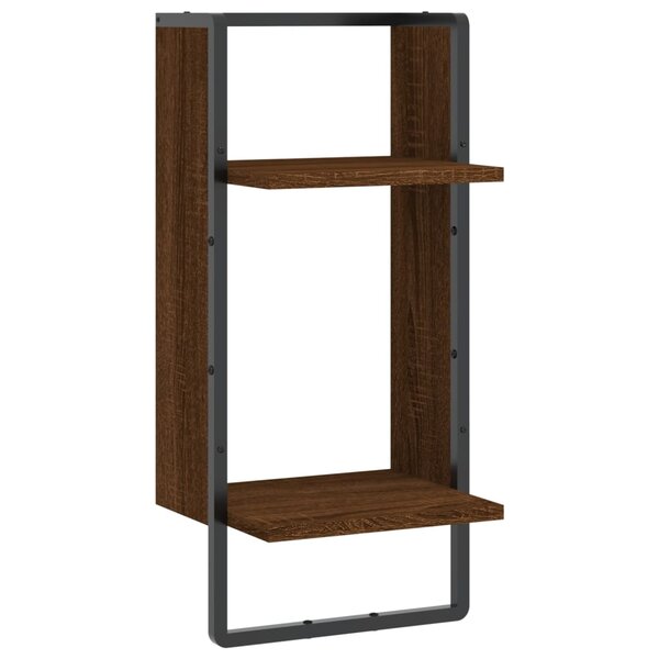 vidaXL Étagère murale avec barre chêne marron 30x25x65 cm