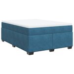 vidaXL Sommier à lattes de lit et matelas Bleu foncé 140x190cm Velours
