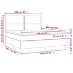 vidaXL Sommier à lattes de lit et matelas et LED Gris foncé 160x200 cm