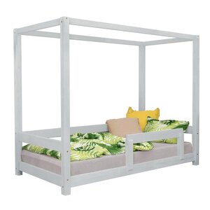 Lit cabane enfant BUNKY 90 x 190 gris clair