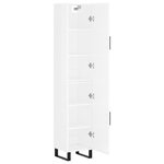 vidaXL Buffet haut Blanc brillant 34 5x34x180 cm Bois d'ingénierie
