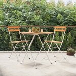 vidaXL Ensemble de bistro pliable 3 Pièces Bois d'acacia solide et acier