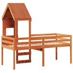 vidaXL Lit haut avec toit cire marron 90x190 cm bois de pin massif