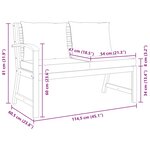 vidaXL Banc de jardin 114 5 cm avec coussin gris foncé Bois d'acacia